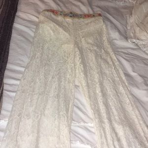 Lace, bellbottom festival pants